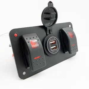 Interruttore a bilanciere impermeabile da 2 Gang e doppio USB da 4.2Amp con IP65 precablato impermeabile per veicoli per auto in barca RV