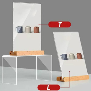 Double Sided A4/A5/A6 Menu <strong>Display</strong> Sign Holder 2mm Thick Eco-Friendly Acrylic Stand with Wood Base for Store <strong>Display</strong> - Product Image 4