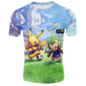 Stampante per Magliette Go Fashion <span class=keywords><strong>Pikachu</strong></span>, T-Shirt Stampate Harajuku Hiphop Sostenibili in Maglia con Teschi, Manica Corta per Uomo - Product Image 4