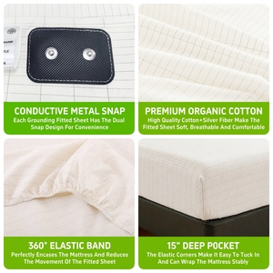 <span class=keywords><strong>Lenzuola</strong></span> con messa a terra in 25% fibra d'argento e 75% cotone organico, con tester di messa a terra e penna di prova, kit <span class=keywords><strong>lenzuola</strong></span> con messa a terra, biancheria da letto con messa a terra. - Product Image 3