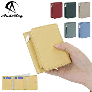 กระเป๋าคลัทช์ใบสั้น AndoBag สีพื้นเรียบง่าย, กระเป๋าใส่เหรียญหนังแท้สำหรับผู้หญิง, กระเป๋าใส่บัตรเครดิตแฟชั่น รุ่น 1799 - Product Image 1