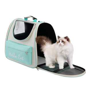 Cat Carrier <b>Backpack</b> <b>Large</b> Capacity Breathable Portable Lightweight Pet Bag For Outdoor Use Blue - Product Image 5