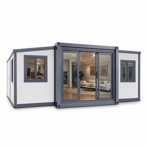 Maison conteneur en acier galvanisé extensible de 20 pieds, double aile, de luxe, avec deux chambres, pour vente en gros - Product Image 2