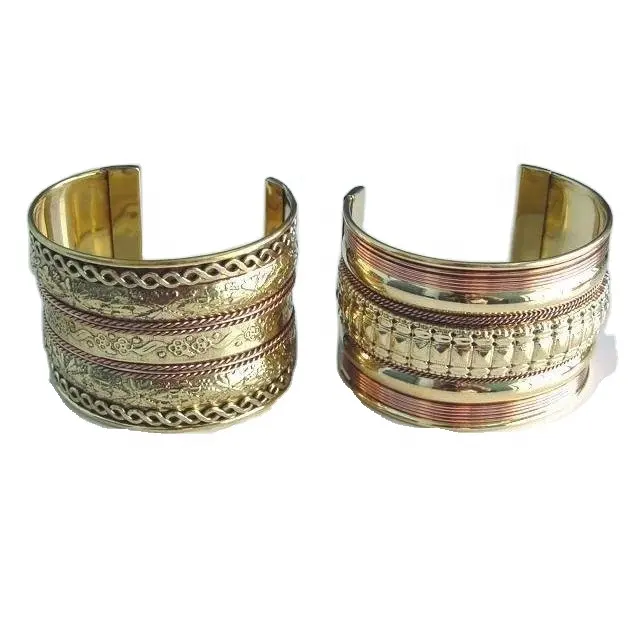 Brass Bracelets With Coppers Work And Mirror Polish Indian Polished Metal Bangle and Bracelets Made in brass