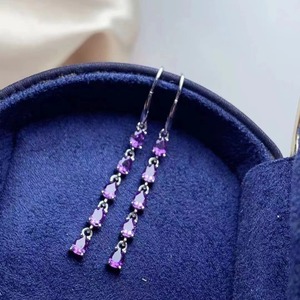 <span class=keywords><strong>Orecchini</strong></span> a Goccia in <span class=keywords><strong>Argento</strong></span> Sterling 925 Placcati in Oro con <span class=keywords><strong>Ametista</strong></span> Naturale Viola, di Tendenza e a Buon Prezzo, per Feste o Regalo - Product Image 4