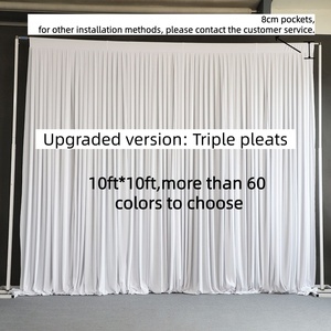 Tenda Moderna 3x3m con 3 Pieghe in Tessuto Setoso, Fondale Spesso con Tasca Superiore da 8cm per Decorazioni di Matrimoni e Feste - Personalizzabile - Product Image 5