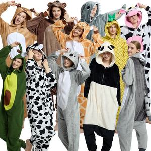 Mujeres/hombres lindo Animal esponjoso Onesie con capucha pijama mono Loungewear familia a juego Unisex Homewear <span class=keywords><strong>Kigurumi</strong></span> FIESTA DE Navidad - Product Image 3