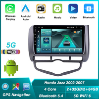 Radio Mobil Android Car-play untuk Honda Jazz City 2002 - 2007 Pemutar Video Multimedia GPS Stereo BT5.4 5G+2.4G WiFi 6 Head Unit