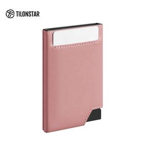 TILONSTAR TVC501, diseño de moda, tarjetero de cuero emergente Delgado, tarjetero de aluminio, Tarjetero con bloqueo RFID para regalos - Product Image 4