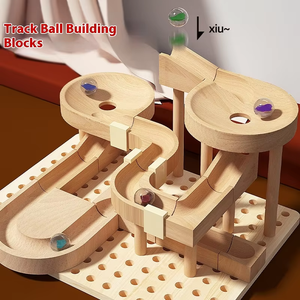 Course de marbre en bois pour enfants blocs de construction en bois jouets et ensemble de <span class=keywords><strong>jeu</strong></span> de Construction piste de marbre labyrinthe <span class=keywords><strong>jeu</strong></span> STEM jouets d'apprentissage - Product Image 2