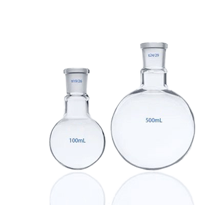Fioles en verre borosilicaté 100 ml et 500 ml à col large pour usage en laboratoire, équipement de laboratoire scolaire, produits chimiques - Product Image 1