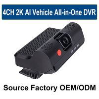 Caméra embarquée DVR 2K HD 4 canaux avec suivi en temps réel, visualisation en direct à distance, mode veille et détection radar pour voitures particulières, camions, OEM
