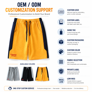 Shorts de sport pour enfants 95 % coton, colorblock, taille élastiquée, décontractés, athlétiques, pour garçons, école, été, vente en gros OEM - Product Image 5