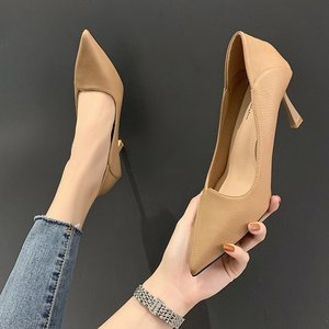 مزاجه عالية الكعب لينة جلدية مريحة جديد الربيع والخريف وأشار غرامة مع المهنية مطابقة حذا فردي للسيدات
