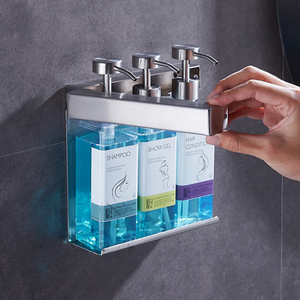 <span class=keywords><strong>Distributeur</strong></span> de <span class=keywords><strong>savon</strong></span> liquide <span class=keywords><strong>mural</strong></span> à triple tête en acier inoxydable, <span class=keywords><strong>design</strong></span> moderne, manuel, pour <span class=keywords><strong>savon</strong></span> pour les mains, shampoing et gel douche - Product Image 4