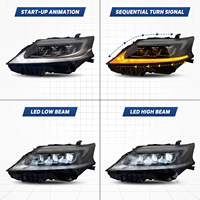 HCMOTIONZ Phares LED Lexus RX350 RX450h AL10 2012-2015 Facelift LHD UNIQ Tri-LED Animation Séquentiel Paire