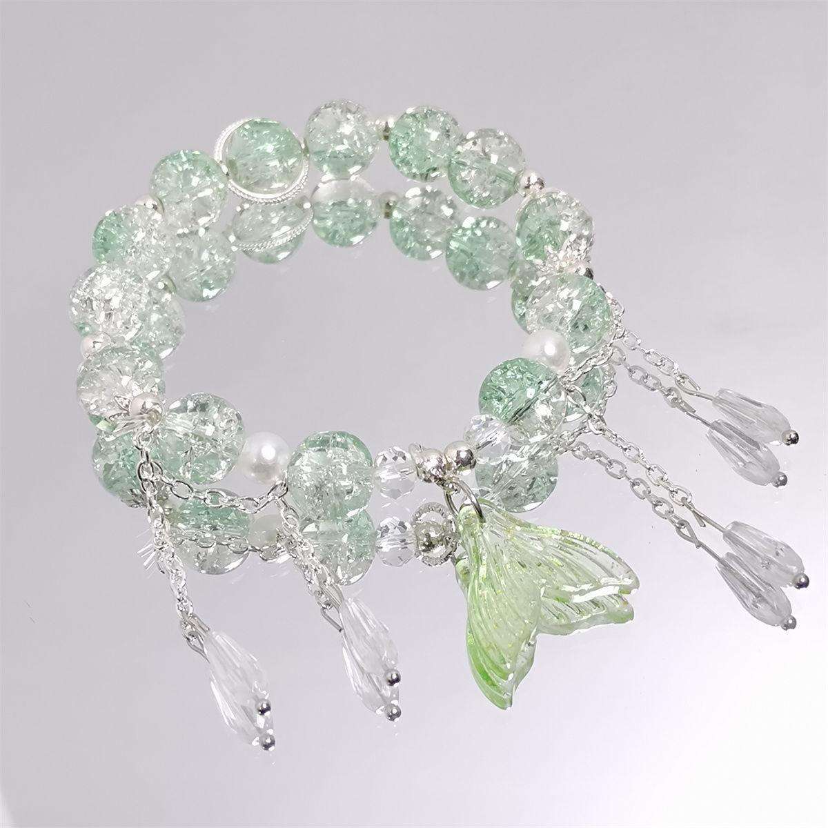สร้อยข้อมือคริสตัลนางเงือกสีเขียว