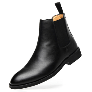 <span class=keywords><strong>Botas</strong></span> <span class=keywords><strong>Chelsea</strong></span> de Piel Negra para <span class=keywords><strong>Hombre</strong></span>, <span class=keywords><strong>Botas</strong></span> Clásicas de Estilo Británico, Venta al por Mayor OEM ODM Otoño Invierno - Product Image 4