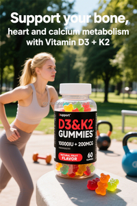 Vegan Canxi bổ sung sức khỏe xương miễn dịch hỗ trợ hỗ trợ sức khỏe xương thần kinh chức năng miễn dịch Vitamin D3 & K2 Gummy - Product Image 6
