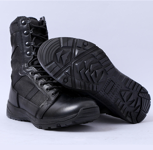 Botas de Combate Transpirables Ultraligeras de Verano con Cordones, Botas de Entrenamiento Táctico de Cuero Genuino Resistentes al Desgaste para <span class=keywords><strong>Hombre</strong></span> - Product Image 2