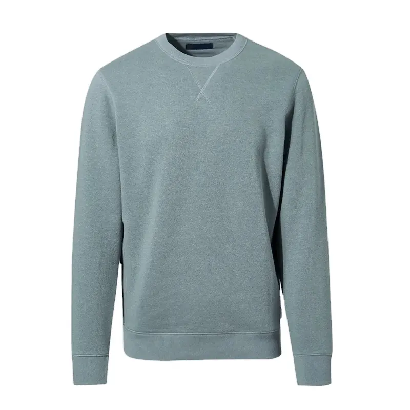 Custom Logo Blue Sports Gym Hoodie Long Sleeves Plain Blank Pullover Essential Men Sweatshirt