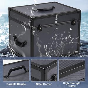 Boîte de rangement pour disques vinyles en aluminium, capacité de 100 disques |    Étuis organisateurs pour albums LP précieux, collection de disques 7/10/12 pouces - Product Image 4