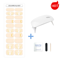 Haute qualité en gros semi-durci Gel UV Nail Art autocollants décalcomanies conception bandes d'ongles pour l'application du doigt