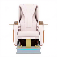 Équipement haut de gamme pour salon de manucure, fauteuil de massage électrique inclinable, fauteuil de pédicure de luxe avec spa pour les pieds et éclairage LED