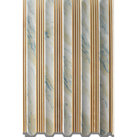 Nouveau panneau mural en PS ondulé à veines dorées marbrées, longueur personnalisée, imperméable, facile à installer, pour la décoration murale intérieure