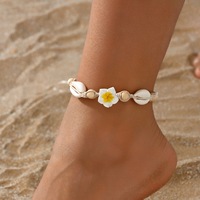 Collier Coquillage Fleur de Plage d'Été Fait Main en Corde Réglable Tendance pour Filles et Femmes, Idéal comme Cadeau Bijou