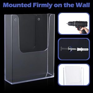8 gói Wall Mount Brochure chủ 8.5x11 inch rõ ràng Acrylic Tạp Chí tập sách hiển thị đứng nhựa tập tin mail Rack hiển thị - Product Image 6