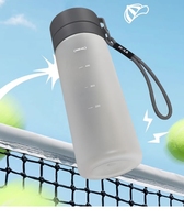 Bouteille d'eau de voyage grande capacité YEKEA en Tritan de qualité alimentaire, écologique, 600/800 ml, avec marqueur de temps et paille intégrée