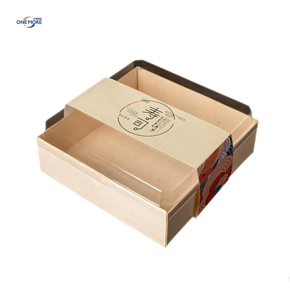 Custom Disposable Food Container Plastic Sushi Food Tray Takeout Bakery Boxes with Clear Lids