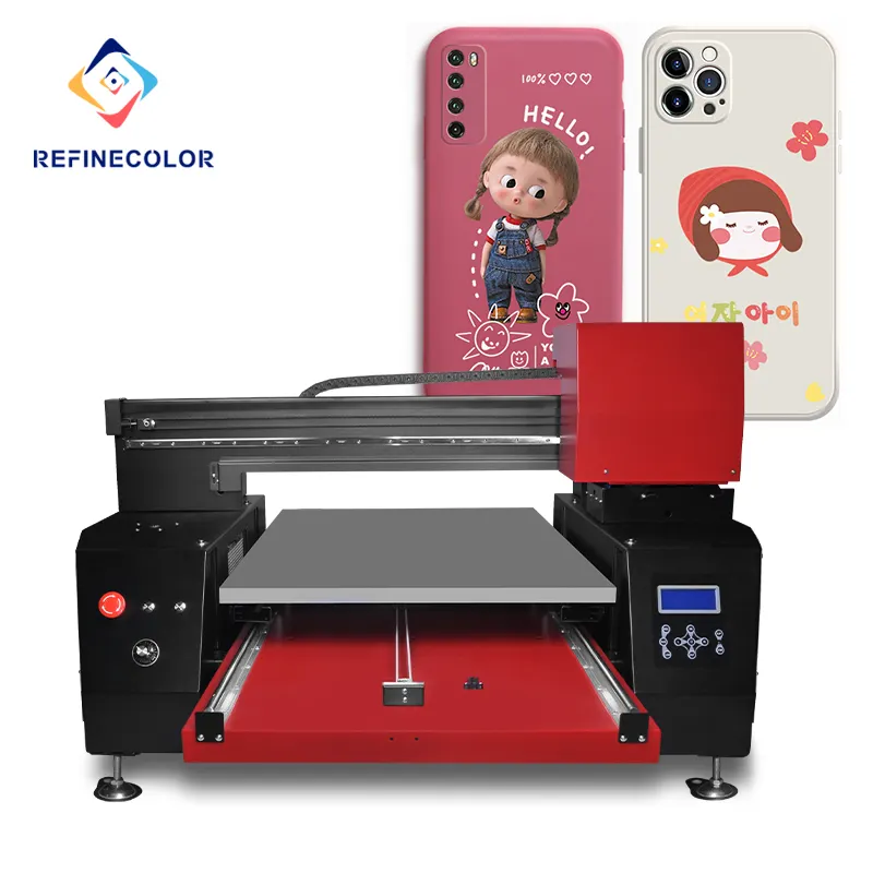 Refinecolor-impresora de inyección de tinta Industrial A1, máquina de impresión UV plana Digital de pequeño formato, 6090