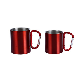 200ml 300ml Light Camping Travel Portable Double Wall Stainless Steel Carabiner <b>Mug</b> Handle 6-Hour <b>Thermal</b> Insulation Coffee Milk - Product Image 5