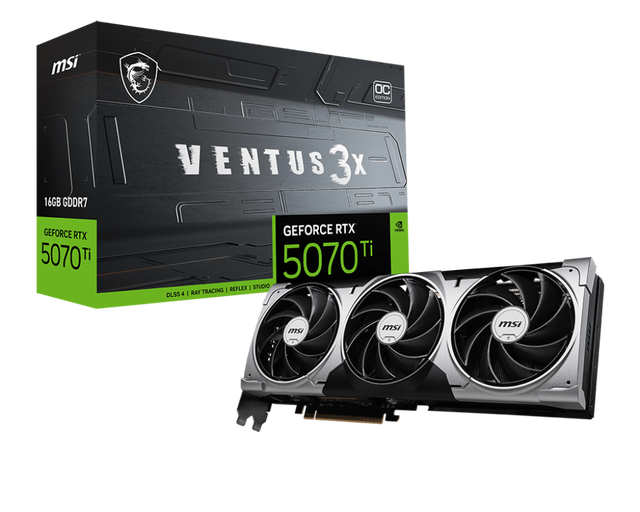 Best Seller MS1 Graphic Card GeForce RTX 5070Ti 16G VENTUS 3X OC Separate Graphics Card for Desktop Computers