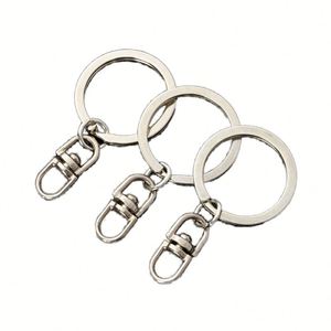 Factory Wholesale High Quality Fashion Metal Carabiner Keychain Split Key <b>Ring</b> Swivel Snap Hook 25Mm Flat <b>Keyring</b> Connector - Product Image 1