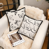 Bantal Sofa Chenille Mewah Gaya Nordik, Dapat Disesuaikan, Motif Tanaman Bunga, Modern Minimalis, Rajutan Jacquard, Dapat Dilepas