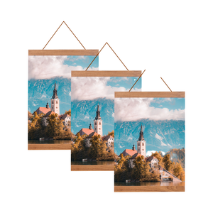 티크 소나무 나무 자기 그림 캔버스 삽화 디스플레이 걸이 UV 인쇄 사진 스크롤 DIY 그림 포스터 자석 프레임 - Product Image 1