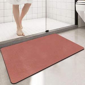 Alfombra de Baño de Poliéster, Hecha a Máquina, Súper Absorbente, de Secado Rápido, Antideslizante, Gruesa, Moderna, de Color Sólido, Rectangular, con Base de Goma, Modelo para el Hogar - Product Image 3