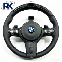 Volant en cuir et fibre de carbone en forme de T, 3 branches, avec boutons multifonctions et palettes de changement de vitesse pour BMW Série 3 Châssis F