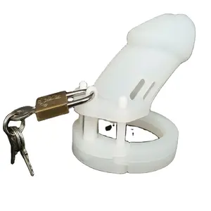 Dispositivo de castidade de silicone masculino cb6000, gaiolas brancas de 100*35mm