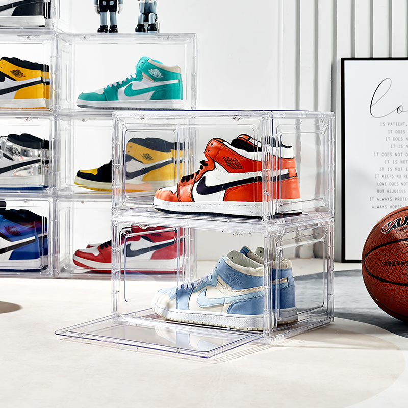 Hard Clear Acrylic Shoe Boxes Stackable Storage Solutions
