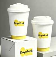 Gobelet en carton pour café chaud, avec couvercle, personnalisable avec logo, écologique et recyclable, fourni par l'usine