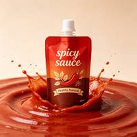 Sauce piquante coréenne au poulet, sachet souple PE avec bec verseur 100ml, qualité alimentaire, anti-fuite, sans BPA, en aluminium personnalisé