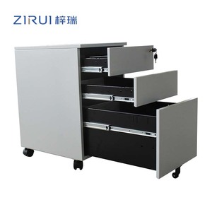 Steel Office Furniture Three Drawer Mobile Pedestal Iron Under Desk File Activity <b>Cabinet</b> with Lock - Product Image 6
