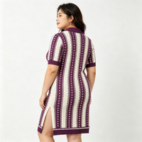 Fabricant OEM ODM de haute qualité, vente en gros de robes pull pour femmes grandes tailles avec patch KTY