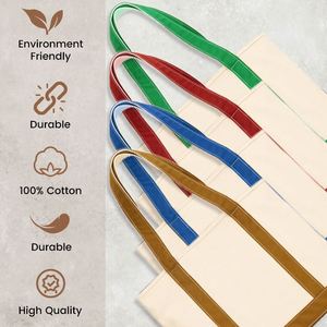 <b>Large</b> Capacity Multi-color <b>Canvas</b> Shoulder <b>Tote</b> <b>Bag</b> Shoulder Length Handle Stylish Durable Portable Gift <b>Bag</b> for Daily Travel - Product Image 4
