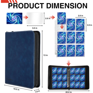 Classeur de collection de cartes à collectionner en PU, impression personnalisée, pour cartes de jeu premium, avec 9 pochettes - Product Image 2