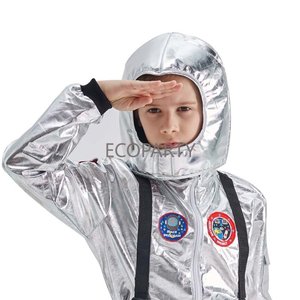 Drop Ship Plus Size Femmes Space Suit Party Dress up Enfants <span class=keywords><strong>Astronaute</strong></span> Silver Spaceman Kids Costume HCBC-030 - Product Image 4